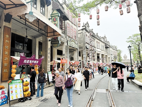 江門智慧旅游項目紛紛上線，助力游客更好地游玩。圖為開平赤坎華僑古鎮(zhèn)。