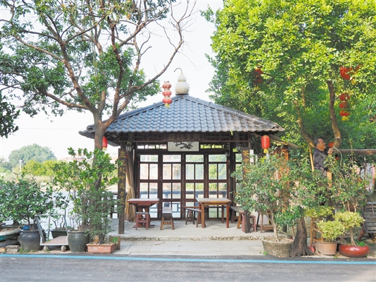 雙橋橫海村民黃錫堯打造的“美麗庭院”——“逍遙島”。