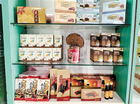 琳瑯滿目的靈芝類產(chǎn)品。