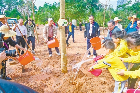 海內外鄉(xiāng)親一同為家鄉(xiāng)添綠。
